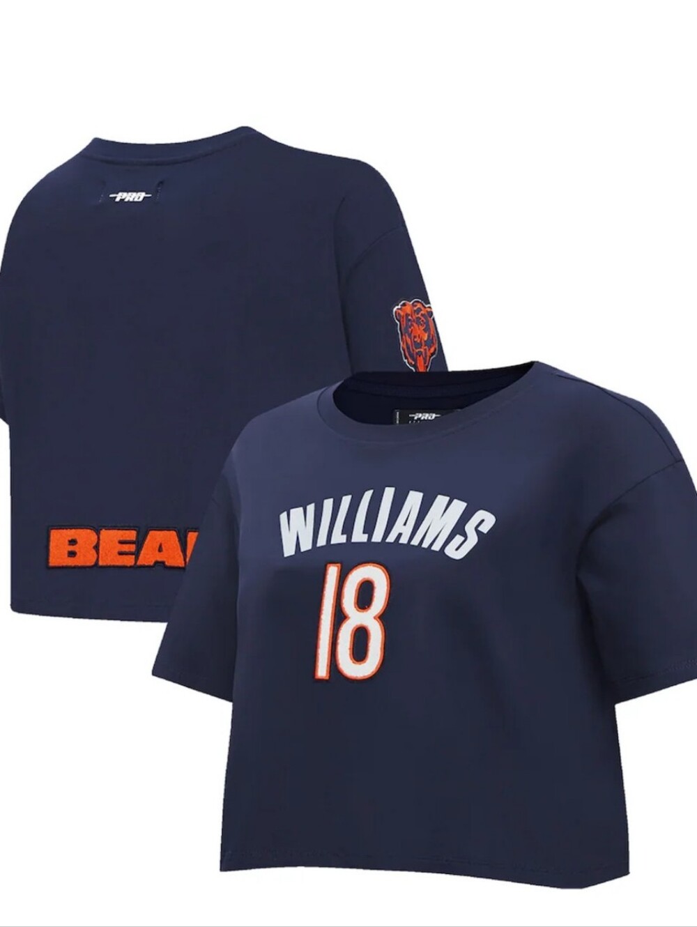 Women's Chicago Bears Caleb Williams Pro Standard Navy Player Name & Number Crop
